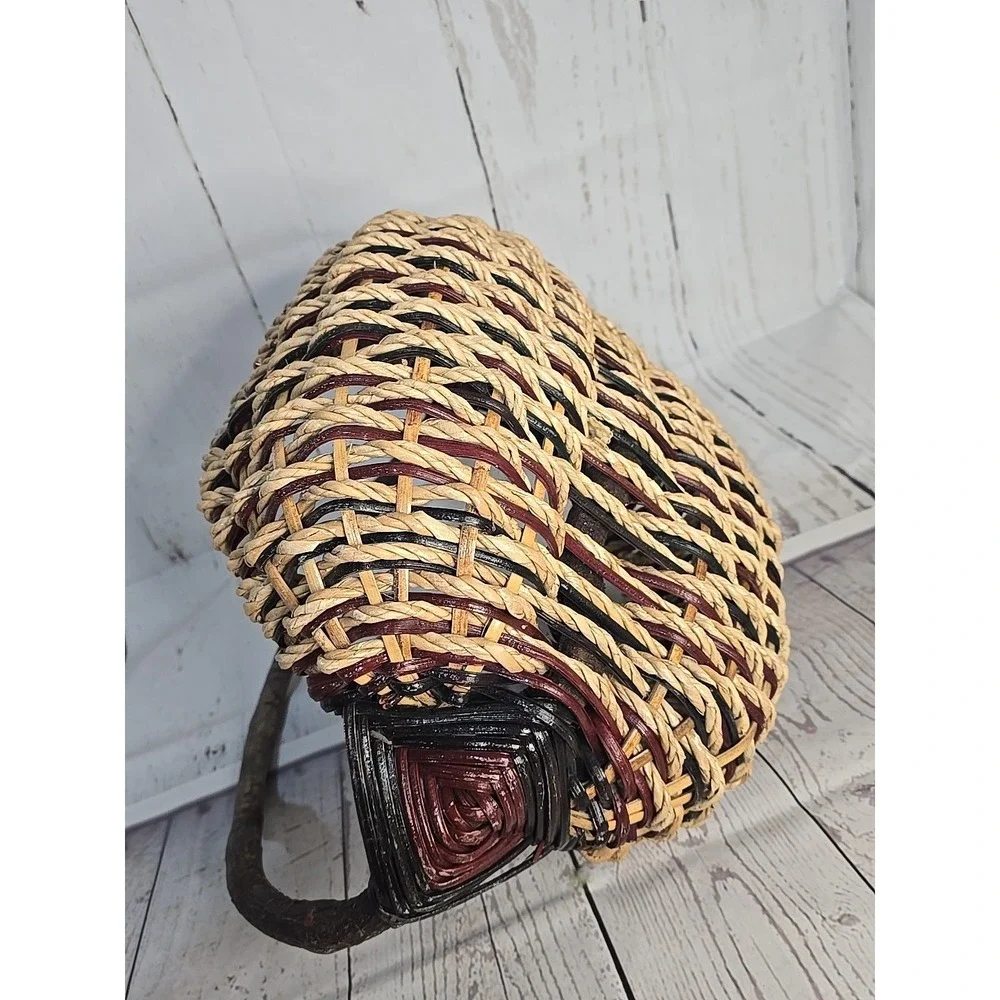 Antique Primitive Hand Made Woven Split  Egg Gathering‎ Basket Large